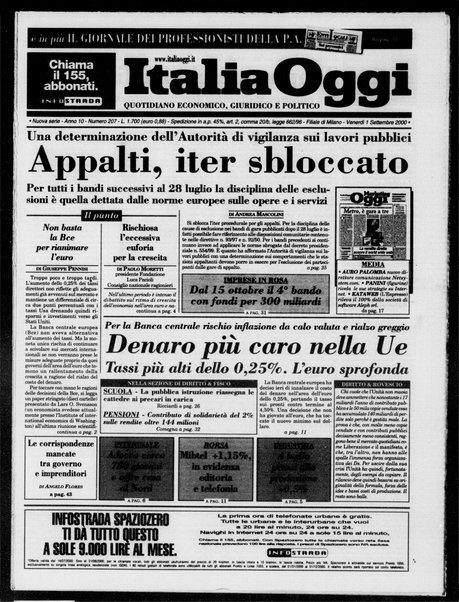 Italia oggi : quotidiano di economia finanza e politica